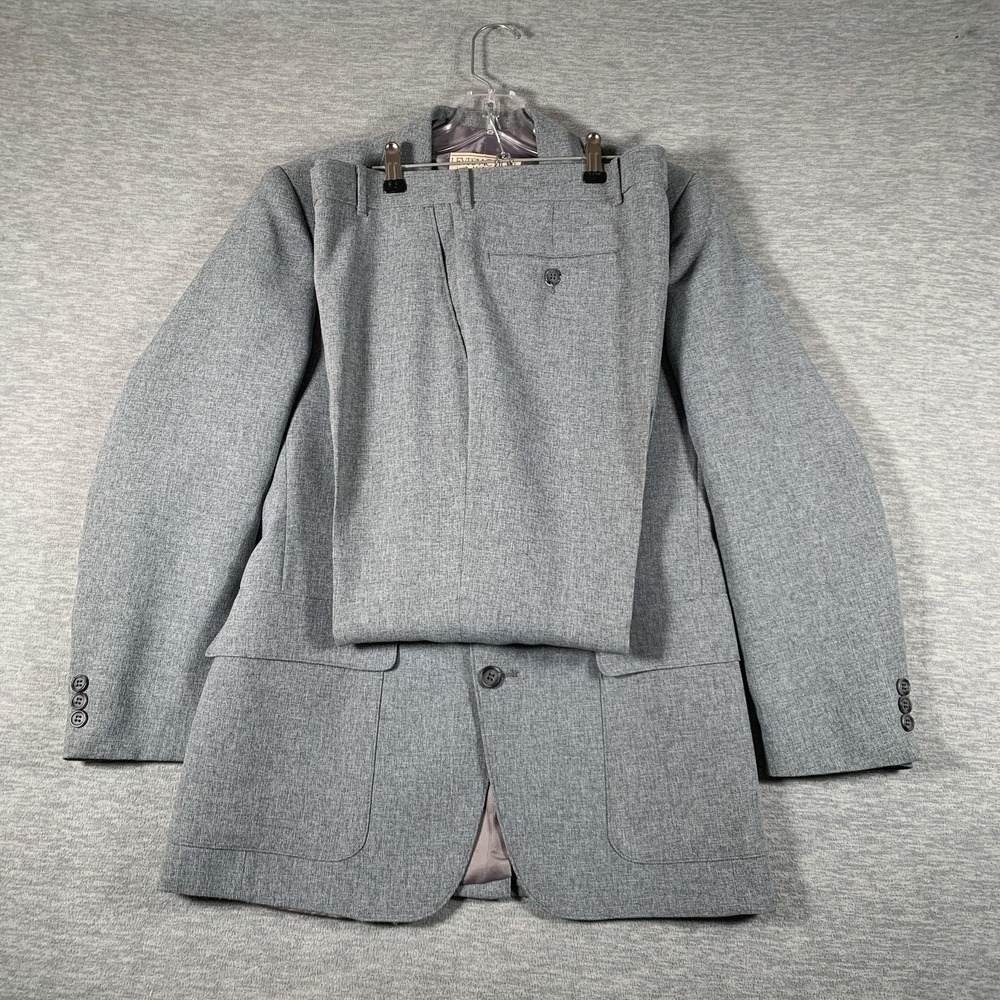 Vintage Levi's Action Suit 3 Piece‎ Mens 46 Gray STA-PREST 37x28 Tweed Set